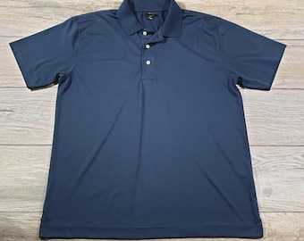 Page Tuttle Mens Large Short Sleeve Polo Shirt Golf Active Sport Blue