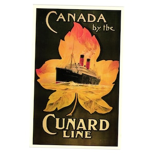 Canada Cunard Line 1990 Postcard No 4 of 23 Marine Art Posters Cruise Ship Gift
