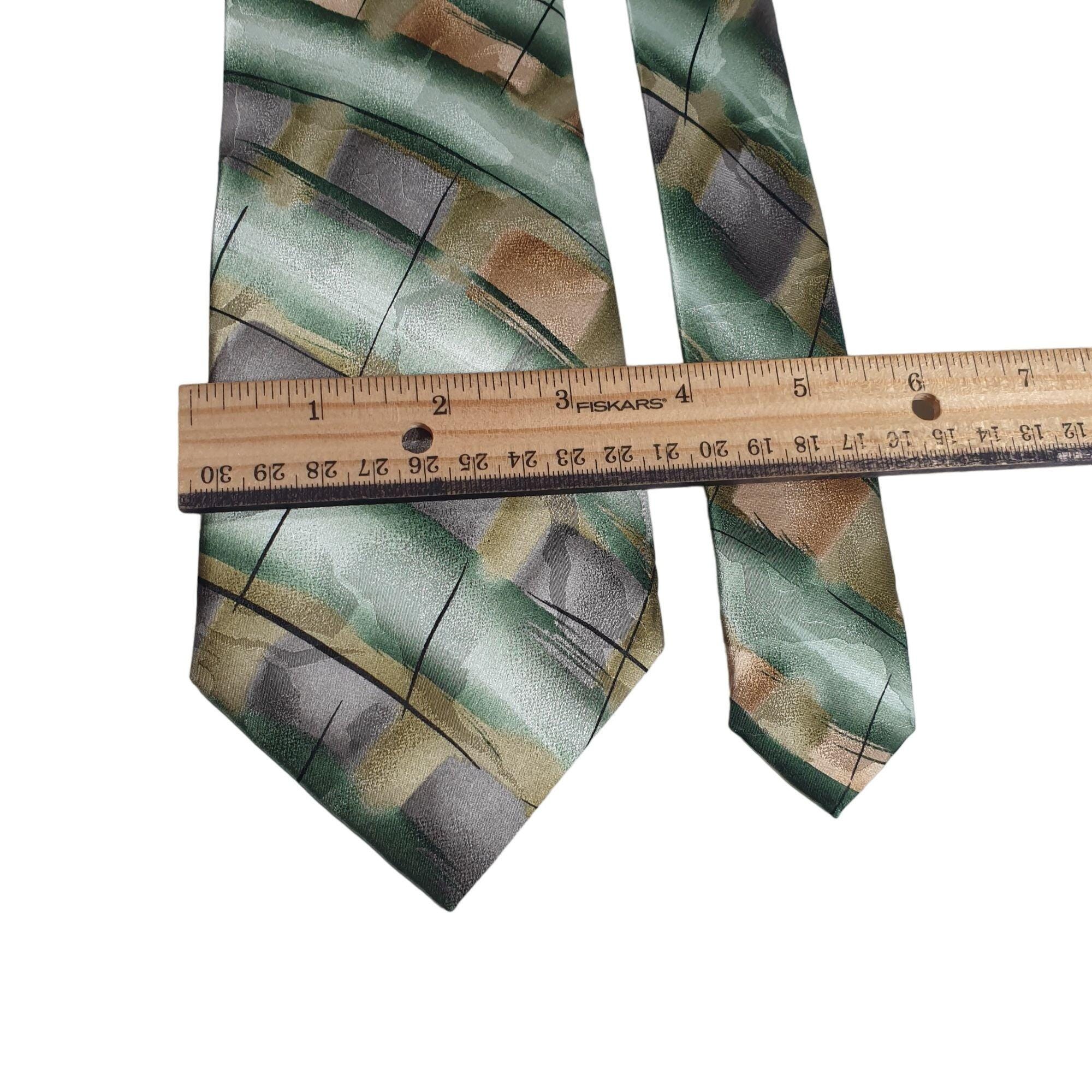 Cravate Homme J Garcia édition Collector - Soie 100%, Motif Graphique Abstrait, Largeur 3.75 Pouces