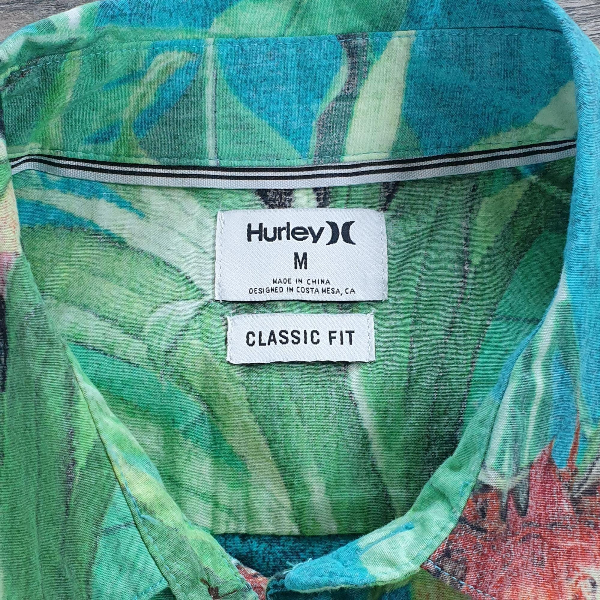 Camicia Hawaiana Hurley Wailuku – Floreale Bianca, Manica Corta, Taglia XL
