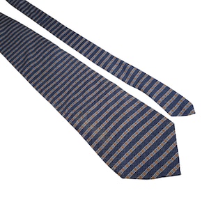 Cartera vintage Perry Ellis para hombre, corbata azul y naranja, regalo informal para papá en la oficina