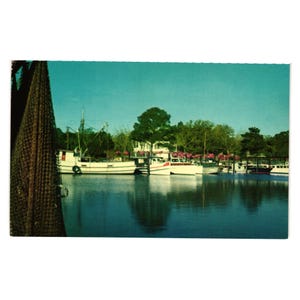 Postal antigua del puerto interior de Ocean Springs, Mississippi, sur profundo, Hubert Lowman
