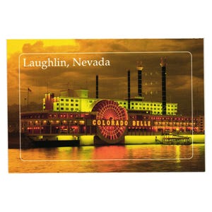 Carte Postale Vintage Laughlin Nevada Colorado Belle Steamboat Hôtel Casino Vacances