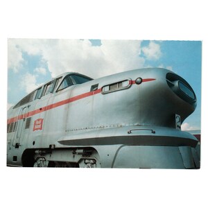 Rock Island Aerotrain Postcard 1954 General Motor Railroad Museum Transportation