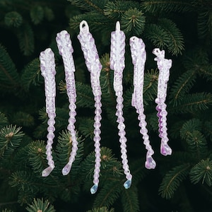 Handmade Beaded Ornaments 6 Vintage Icicle Tree Decoration Classic Christmas