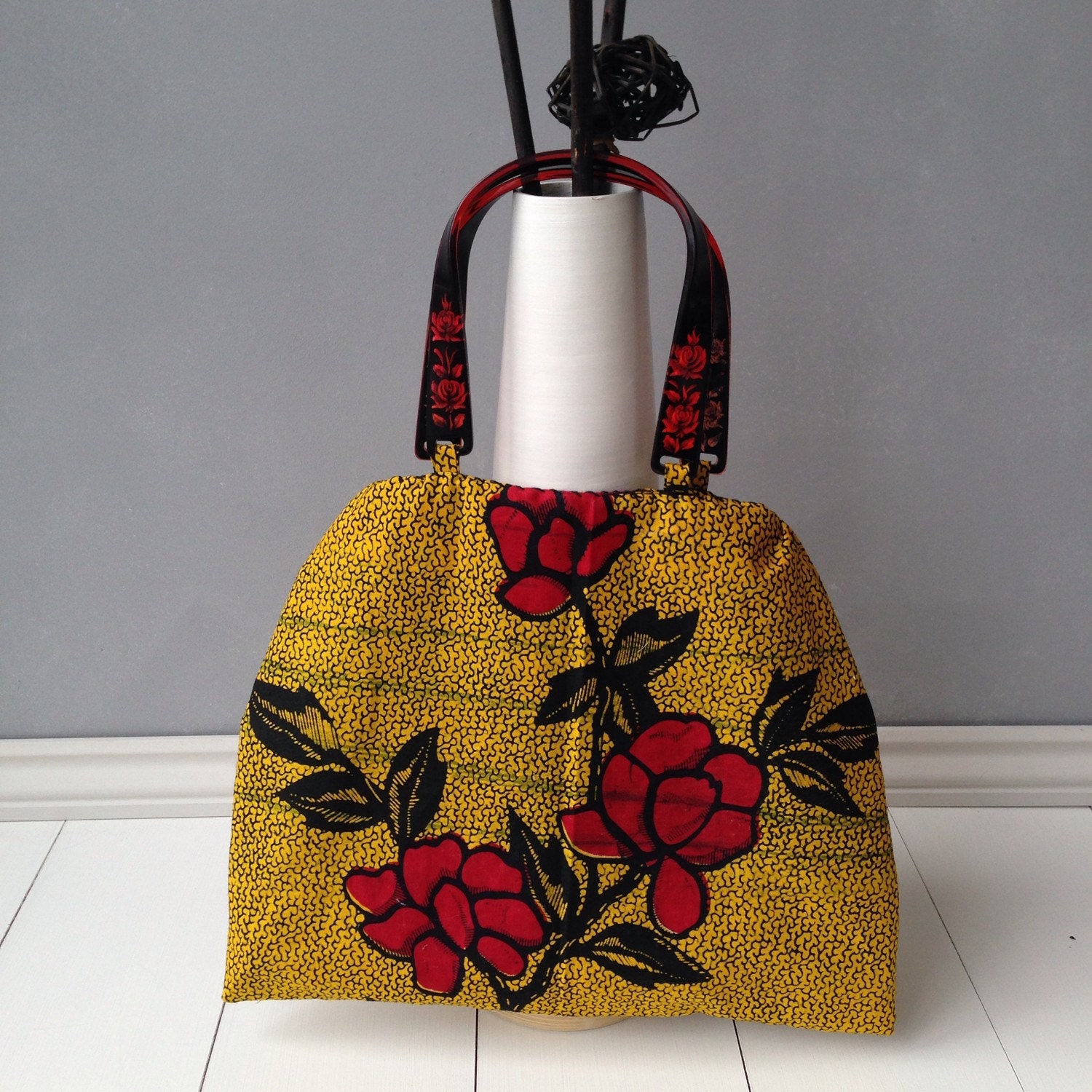 African small handbag handmade ankara handbag muatard Etsy