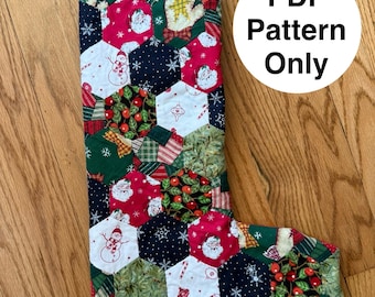 Hexagon Quilted Stocking Pattern for Hand Quilting - PDF Only