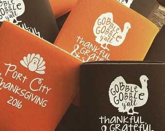 Thankful Grateful & Stuffed Can Coolers
