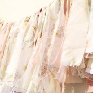 Shabby Fabric and Lace Garland for Party decor/Weddings/Nursery decor/Photo prop- Pink and Florals