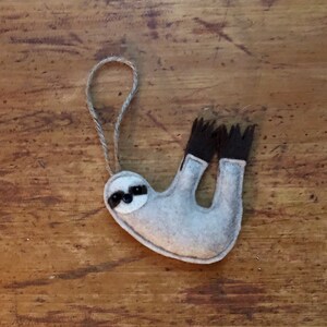 Felt Sloth Christmas Tree Ornament Holiday Decor image 2