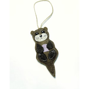 Felt Otter Christmas Tree Ornament - Holiday Decor