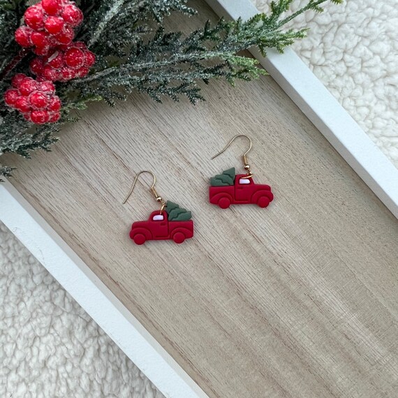 Little Red Truck Earring Etsy