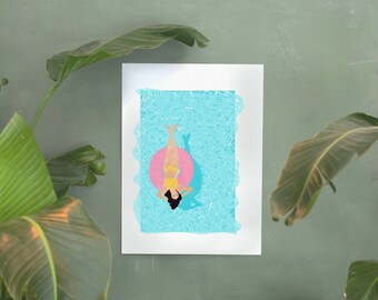 Art Print 8x10, 12x16 Pool Float (US)