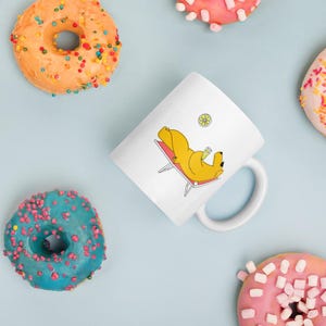 Cute Dog Mug, Relaxing Dog Mug, Gift for Dog Lovers, Sunshine and Lemonade, Cartoon Dog Mug, Coffee Mug, Gift for Coffee Lovers,