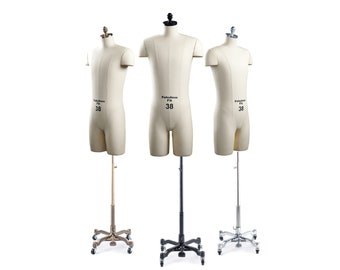 Fabulous Fit® Fully Pinnable Studio Dress Form - Men&#39;s Half Leg - Global Standard Edition