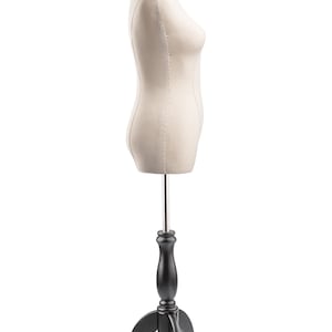TSC Male Display Dress Form Mannequin - Medium Burgundy Canvas On Wood Tripod, Adjustable Height For Sewing