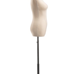 Female Display Dress Form in Natural Canvas on Heavy Duty Metal Rolling Base by TSC image 4