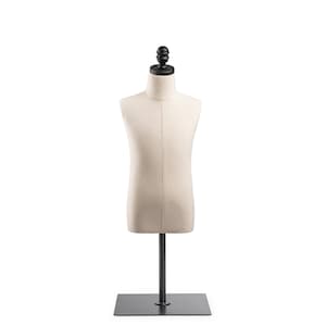 Child Display Dress Form in Natural Canvas on Metal Tabletop Base by TSC