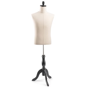 TSC Male Display Dress Form Mannequin - Medium Black Canvas On Wood Tripod (Bust 37", Waist 32") - View #12