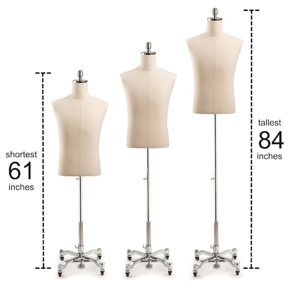 Male Display Dress Form in Black Jersey on Heavy Duty Metal Male Display Dress Form in Black Jersey on Heavy Duty Metal