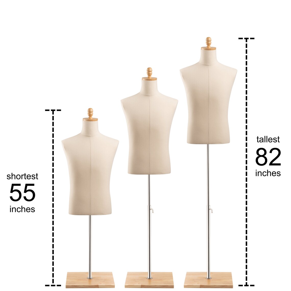 Male Display Dress Form in Natural Canvas on Modern Wood Flat Etsy