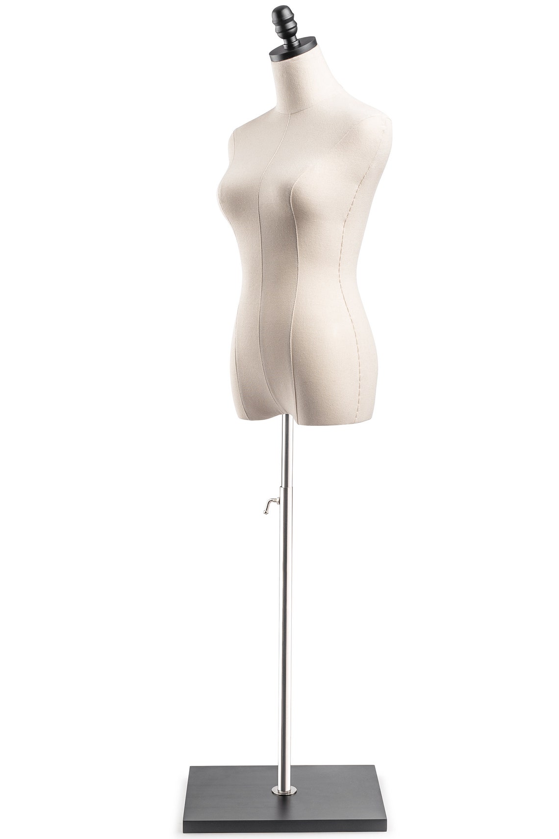 Female Display Dress Form on Round Natural Wood Base main image 0