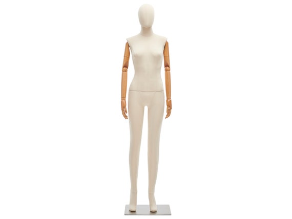Plastic Female Half-leg Mannequin Torso With Stand: Black