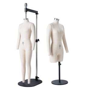 TSC® Half Scale Female Professional Dress Form (&quot;Miniform&quot;) - Fully Pinnable w/ Arms