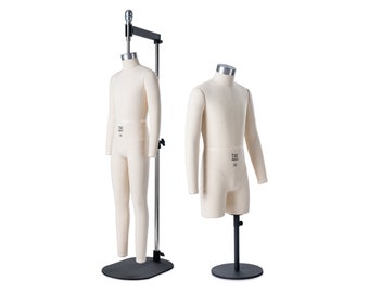 TSC® Half Scale Male Professional Dress Form ("Miniform") - Fully Pinnable w/ Arms