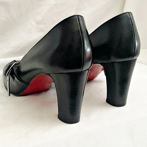 Christian Louboutin AUTHENTIC 1990s  Chunky Heel Leather Mary Janes size 37