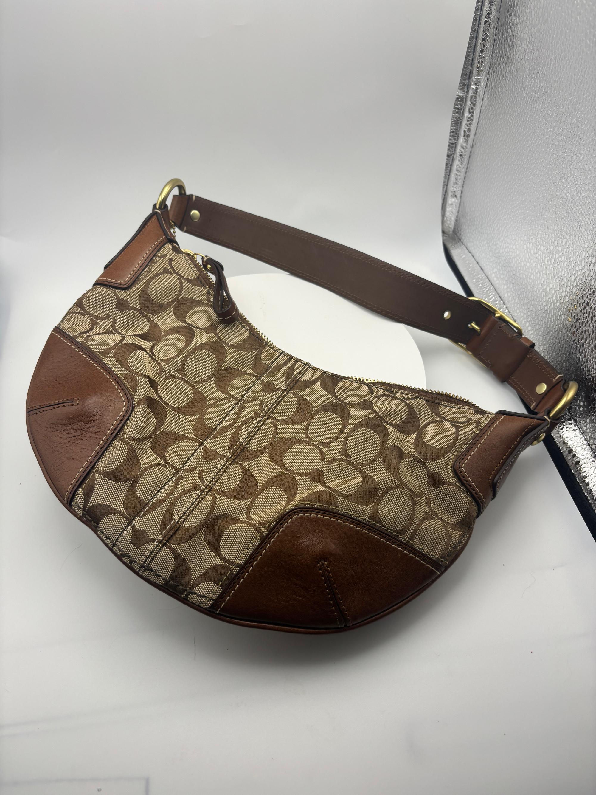 Classic Vintage Coach Signature Logo Hobo Handbag Purse  Preowned
