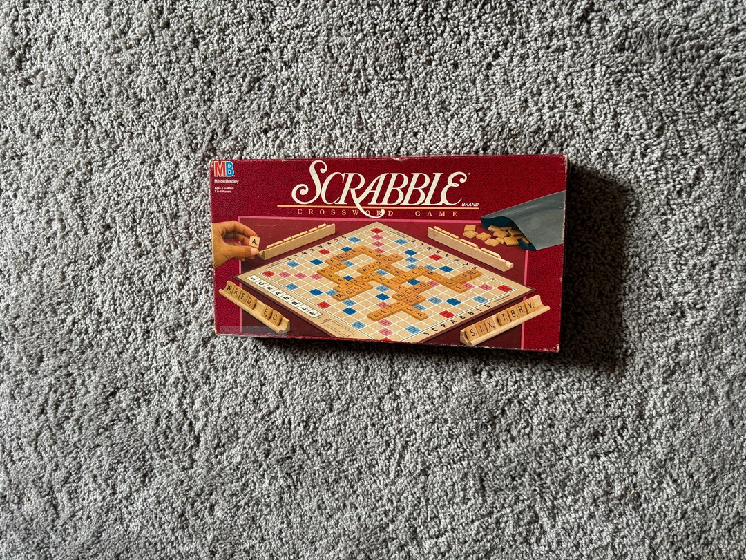 Vintage 1989 SCRABBLE Set Wooden Tiles and Racks EXCELLENT Etsy