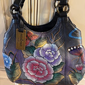 【COLOR iN ID】Flower patch leather shoulder bag Segater® Women's Multicolor Floral Small Crossbody Bag