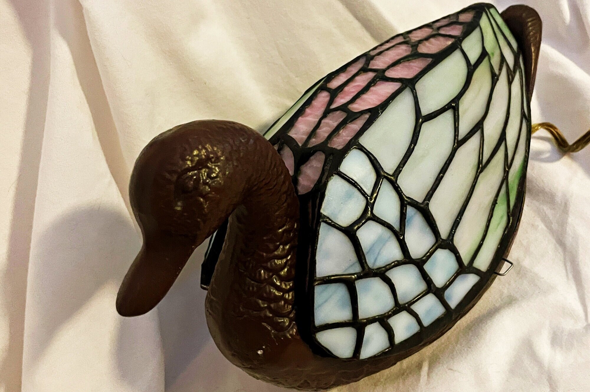 TIFFANY Revival QUOIZEL Stained Glass Accent Table Lamp Bronze - Etsy