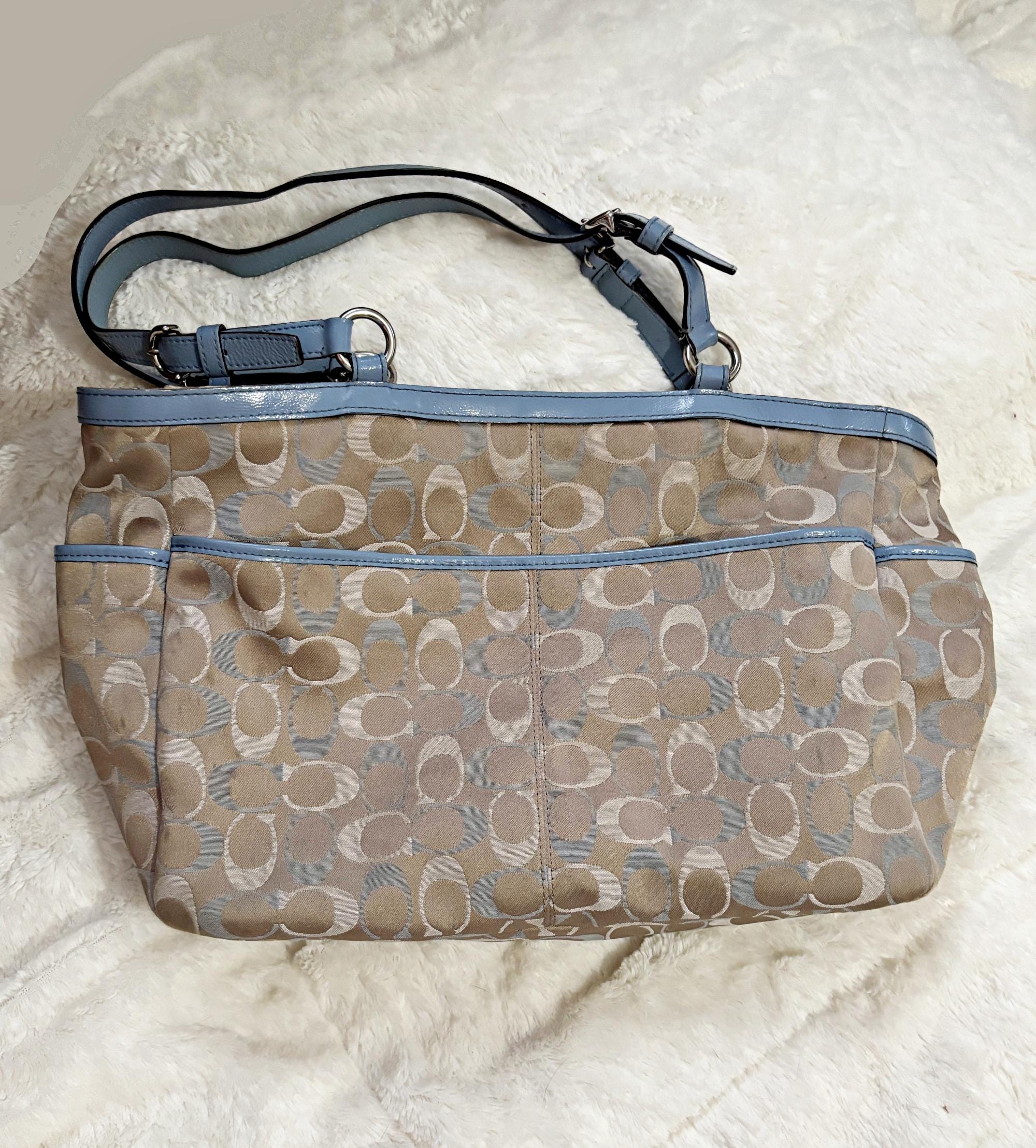 COACH　パッチワーク　イーストウエストギャラリー　トートバッグ　14004 Authentic COACH GALLERY 3 Color Signature East West Tote Handbag