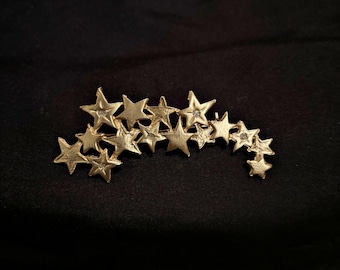 Disco Era Gold Tone Star Brooch Pin