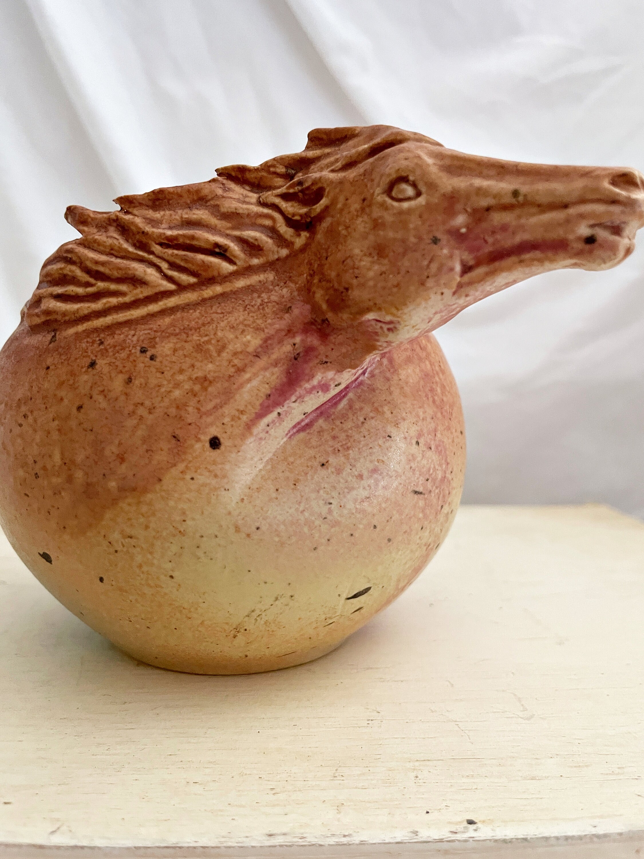 Magnificent HORSE Head Bowl Owl Creek Pottery by Doug Cornett