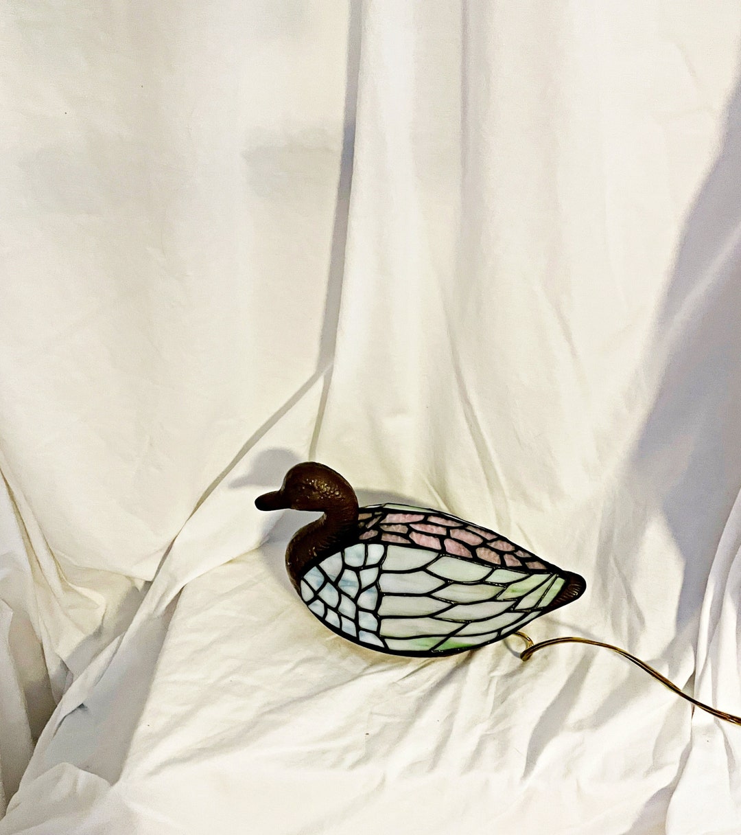 TIFFANY Revival QUOIZEL Stained Glass Accent Table Lamp Bronze - Etsy
