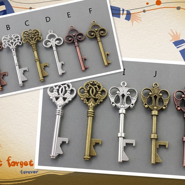 Multiple Quanties Variety of Skeleton Keys All Bottle Openers Sized Alice in Wonderland party wedding decorations