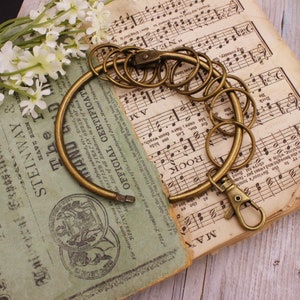 Set of 3 1/4" Large Ring w/ 10 Small Rings and Lobster Brass Plated Metal Rings Bild 2