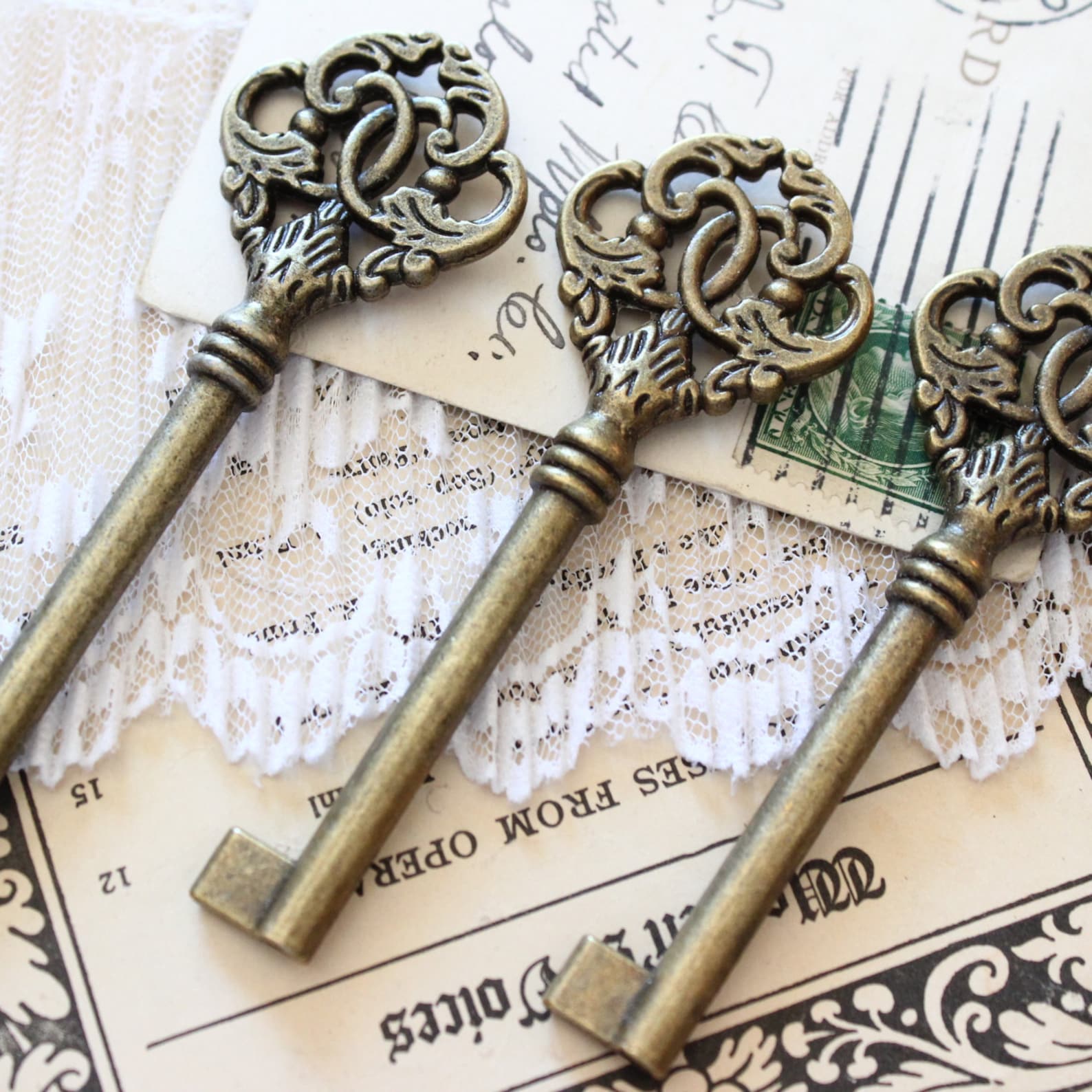 Extra Large Skeleton Key Giant 3.5'' Double Sided Etsy