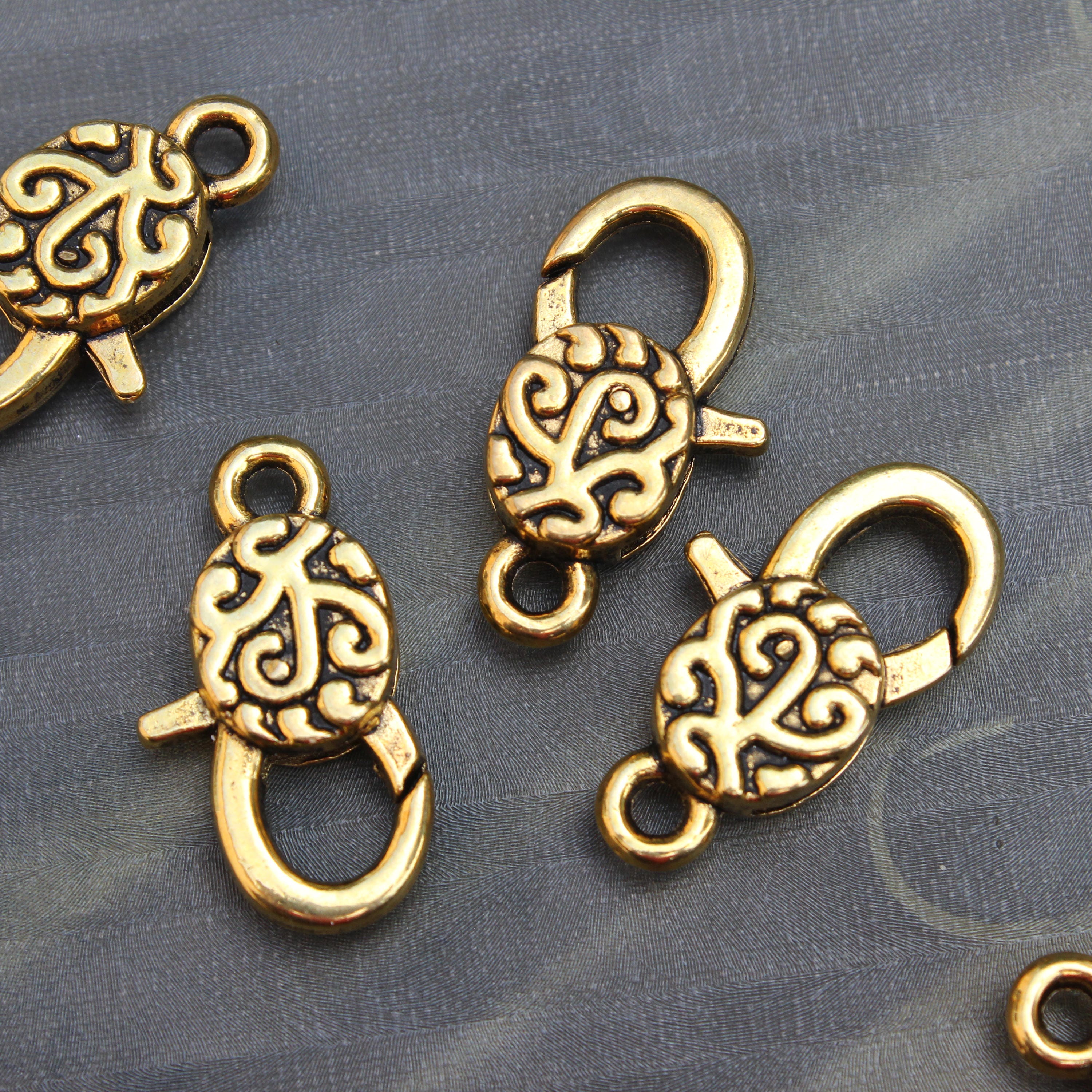 Extra Large Lobster Claw Clasp Antique Gold Lobster 5 Pieces Etsy