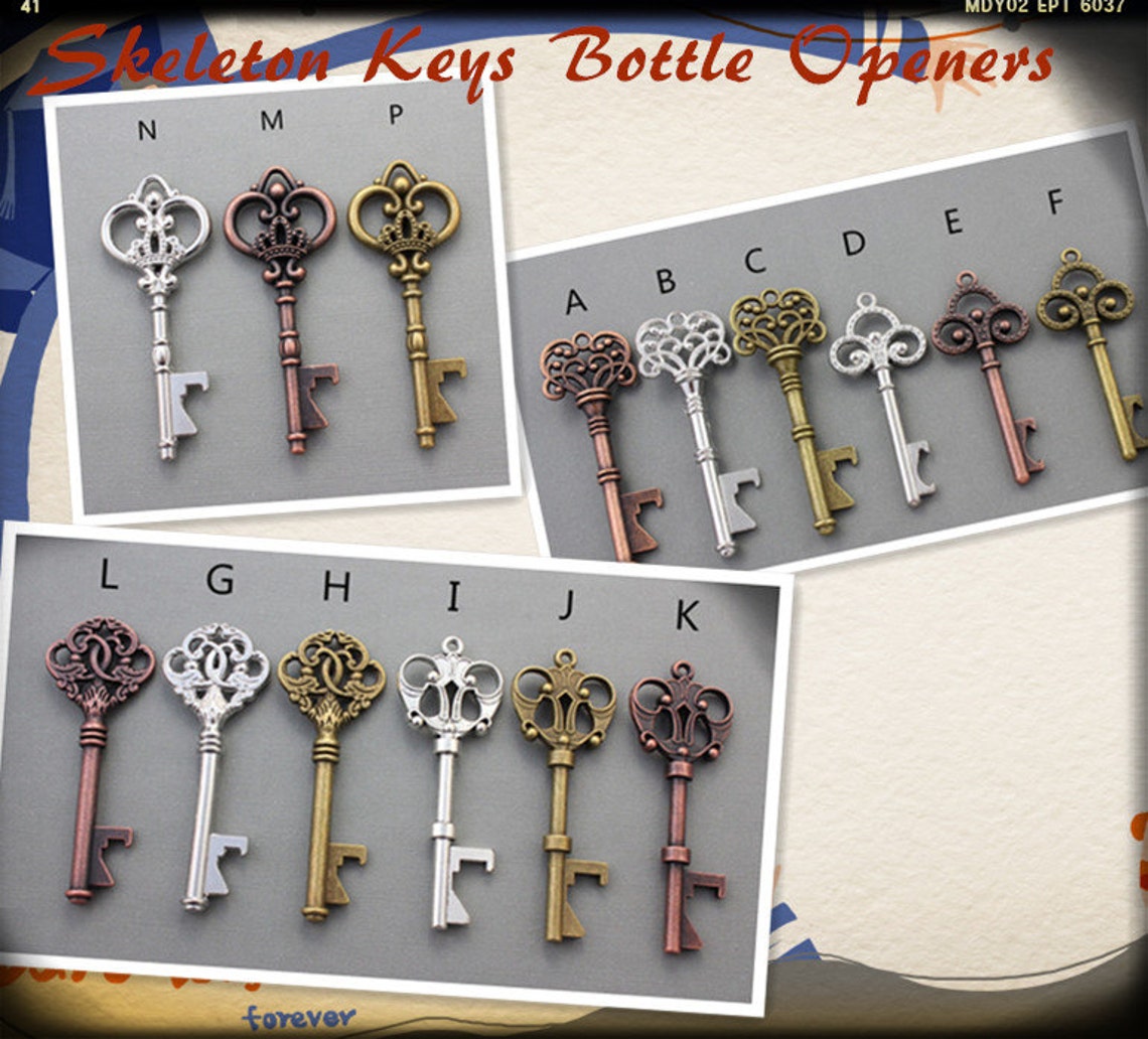Multiple Quanties Variety of Skeleton Keys All Bottle Openers Sized ...