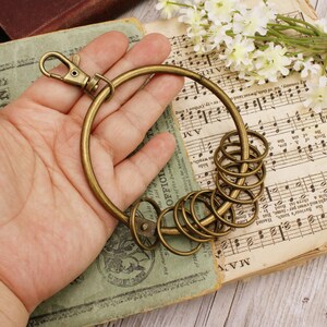 Set of 3 1/4" Large Ring w/ 10 Small Rings and Lobster Brass Plated Metal Rings Bild 3