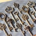 18 Vintage style Skeleton Keys Collection antiqued bronze Alice in Wonderland party wedding decorations 