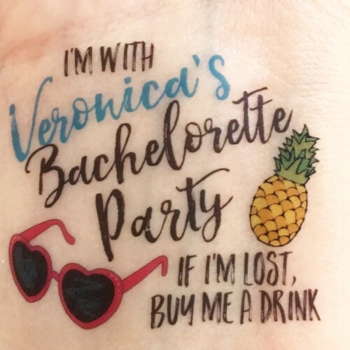 Custom Bachelorette Party Temporary Tattoos Flamingo Etsy
