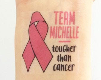 Custom Cancer Awareness Temporary Tattoos