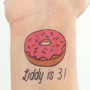 Custom Donut Temporary Tattoos