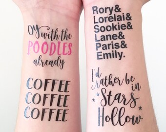 Gilmore Girls Temporary Tattoos Etsy Gilmore Girls Temporary Tattoos Etsy