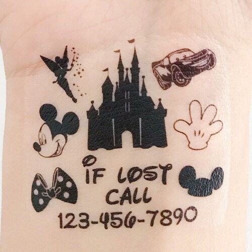 Custom Disney Temporary Tattoos for Kids Emergency Contact - Etsy Custom Disney Temporary Tattoos for Kids Emergency Contact - Etsy